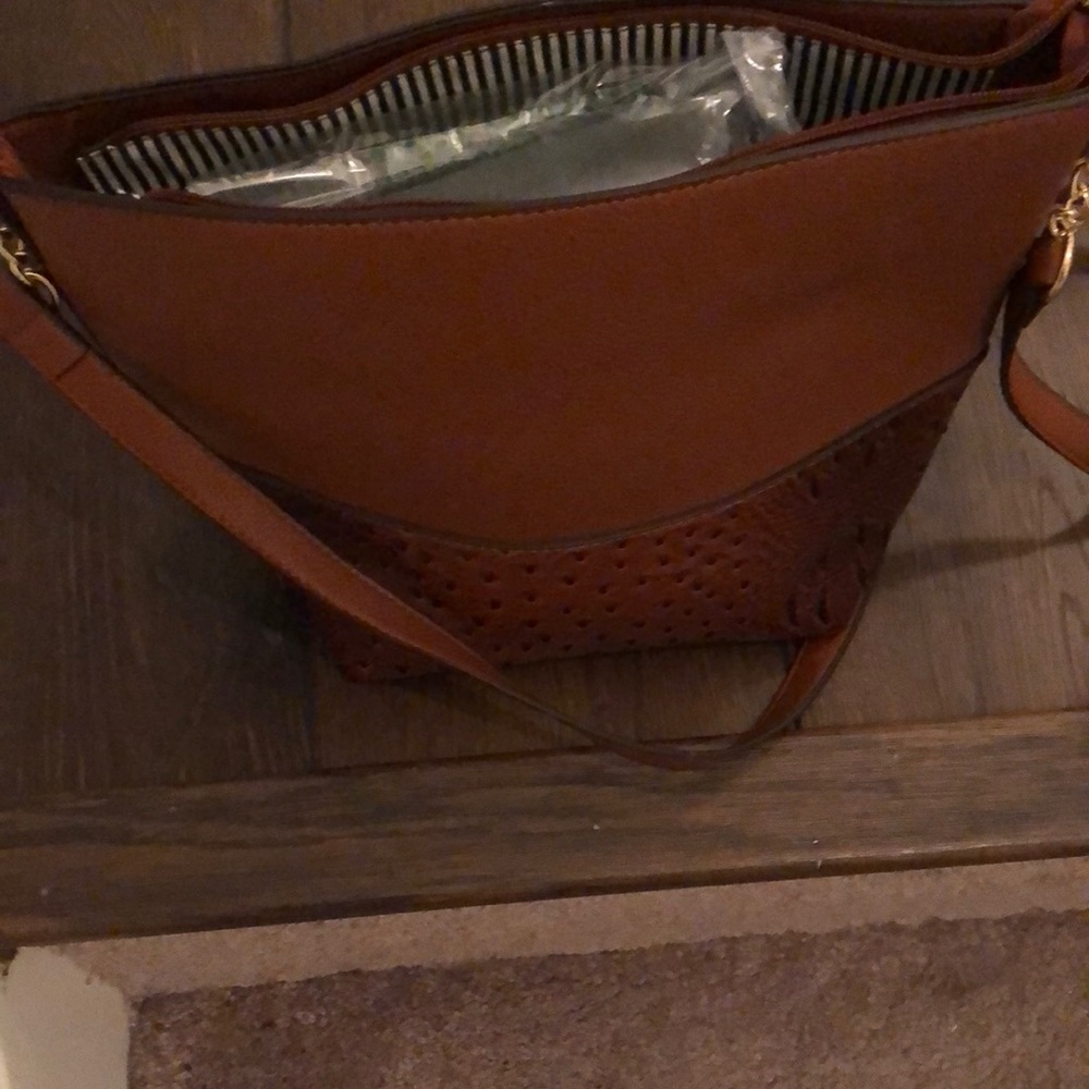 Brown/black leopard print bottom solid brown top